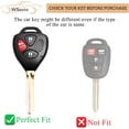 thumbnail image 2 of Key Fob Cover Compatible with Toyota Avalon Camry Corolla Venza 2008-2013 Keychain Case Holder Protector,Black 3buttons, 2 of 3