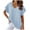 Blue, variant on Fashion Women's Summer V-Neck Short Sleeve Casual T-Shirt Blouse