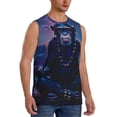thumbnail image 2 of Xecao Starry Sky Meditating Chimpanzees Print Men's Tank Top: Sleek Sleeveless Tee for Casual Sports and Beach Occasions-Medium, 2 of 7