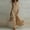 #0400-Khaki, variant on Women One Shoulder High Slit Maxi Dress Ruched Casual Solid Color Loose High Slit Maxi Dress
