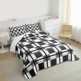 thumbnail image 3 of Manfei Geometric Plaid 2pcs Bedding Comforter Set for Teens Female Men,Retro Grid Twin Comforter Sets,Vintage Buffalo Breathable Bedding Set,Ultra Soft Home Decor,Reversible, 3 of 8