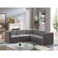 thumbnail image 2 of Meridian Furniture Quincy Sectionnel Modulaire en Velours Gris, 2 of 12