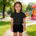 thumbnail image 2 of Tfken Girls Soft Comfy Tops Holiday Daily Wear Short Sleeve Tees Tshirts Loose Fit T-Shirts Fashion Summer Toddler Classic Clothes Size 4-5 Years, 2 of 5