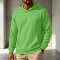 thumbnail image 4 of Trgacdwlo Fleece Hoodies for Men Fall Winter Fuzzy Hooded Sweatshirts for Men Solid Color Long Sleeve Flannel Mens Pullover with Pocket Green XXXL, 4 of 5