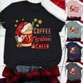 thumbnail image 4 of Gibobby Camiseta Navideña De La Mujer Camiseta de manga corta con estampado de taza de café de Navidad para mujer, camiseta divertida de Navidad(Negro,XG), 4 of 5