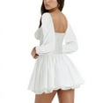 thumbnail image 5 of BangWanChi White Dress Women Women's Elegant and Sexy Low Cut Waist Strap Dress, 5 of 9