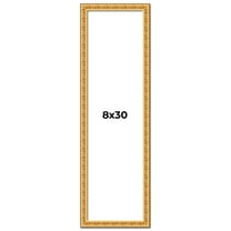 8x30 Frame Gold Real Wood Picture Frame Width 1 inches | Interior Frame Depth 0.5 inches | Edwina