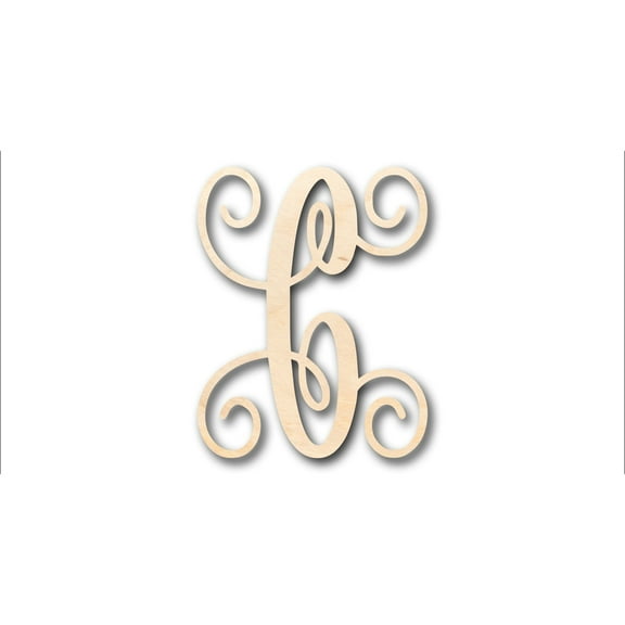 Unfinished Wood Monogram C Shape - Craft - up to 46" DIY 5" / 1/2"