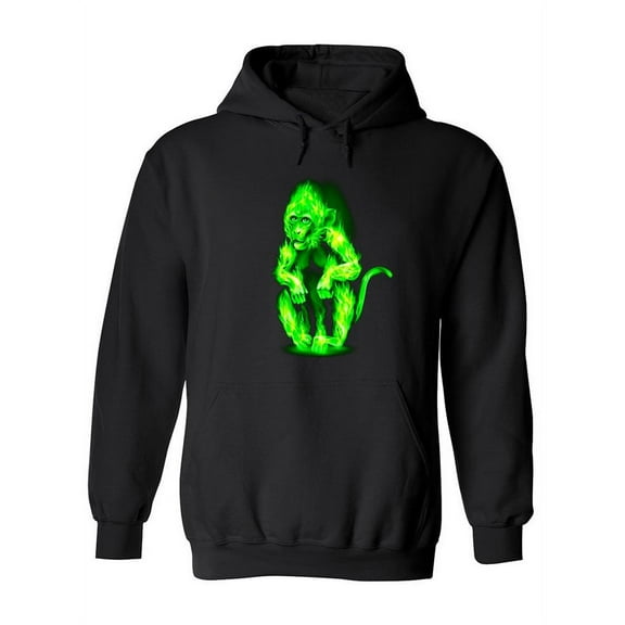Fiery Green Monkey Hoodie Women -Image by Shutterstock, Female XX-Large