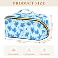 thumbnail image 4 of FORMRS Makeup Bag Travel Cosmetic Organizer for Women Fold Flat Zipper Pouch with Handle, Blue Flowers Pattern, 4 of 8