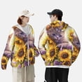 thumbnail image 4 of Lsque Daisy Sunflower Lazy Cat UPF 50+ Lightweight Sun Protection Men's Women's Long Sleeve Shirt, Hoodie Performance -Medium, 4 of 9