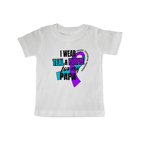 

Inktastic Suicide Prevention I Wear Teal and Purple for My Papa Gift Baby Boy or Baby Girl T-Shirt
