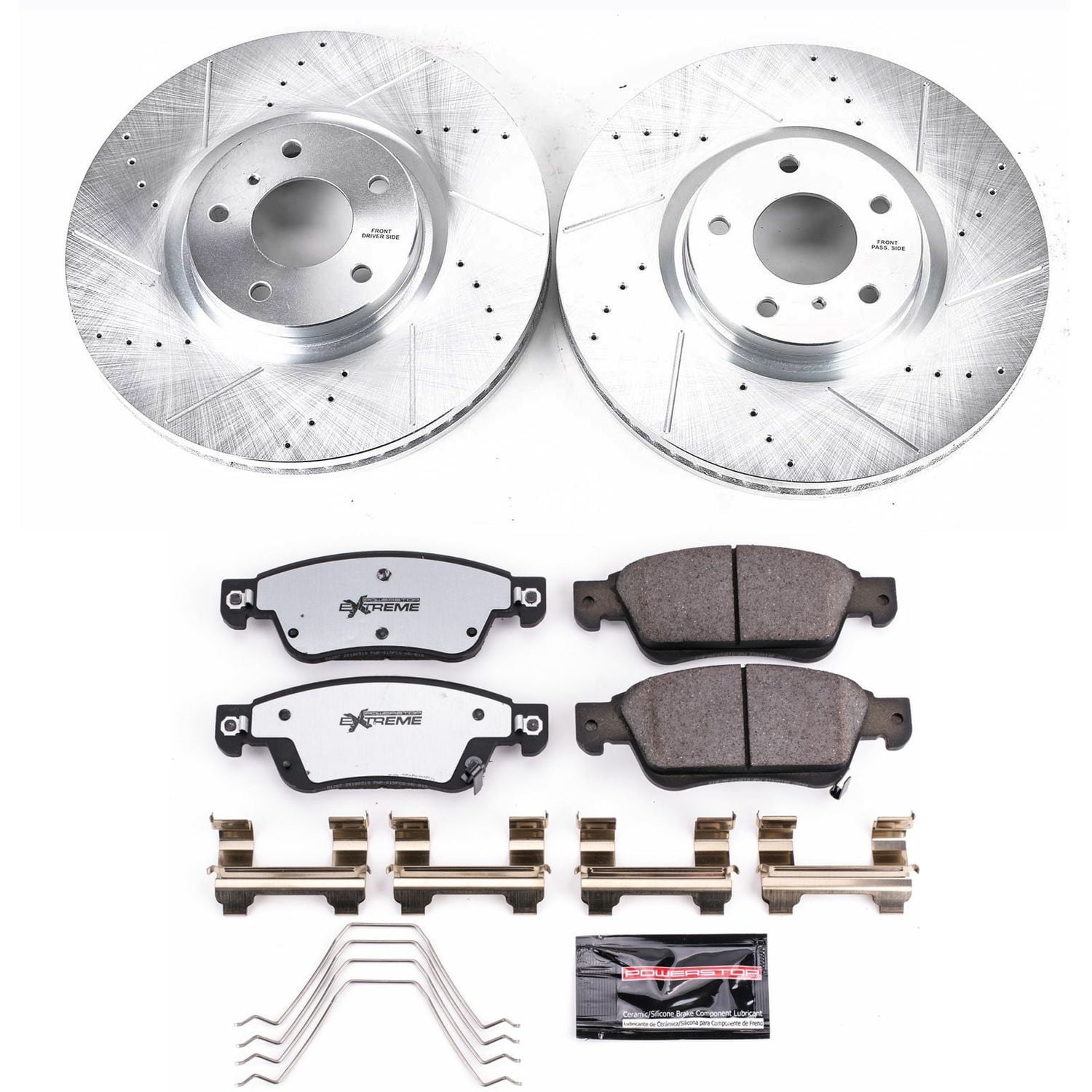 PowerStop Front Z26 Street Warrior Carbon-Fiber Ceramic Brake Pad and Drilled and Slotted Rotor Kit Fits: INFINITI Select Models K3022-26