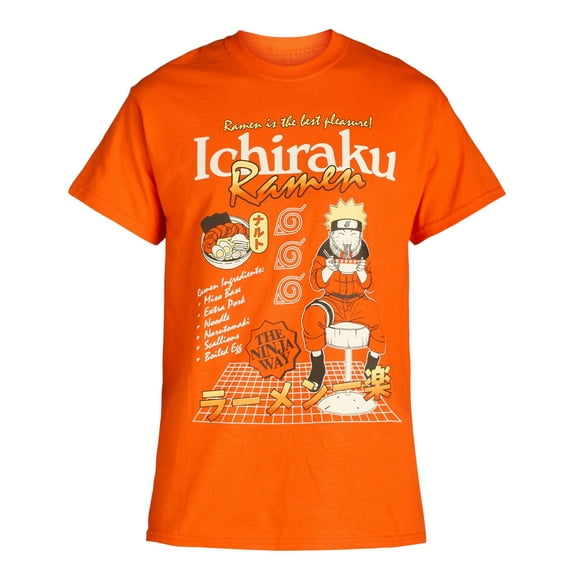 Naruto Shirt Men's Ichiraku Ramen The Ninja Way Recipe Graphic Crewneck Tee