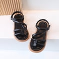 thumbnail image 6 of FINALGANG Little Girls Adjustable Ankle Strap Rhinestone Floral Multi Thin Strap Open Toe Sandals Thick Flat Sole Summer Casual Princess Sandals Cozy Shoes 8-9 Years, 6 of 9