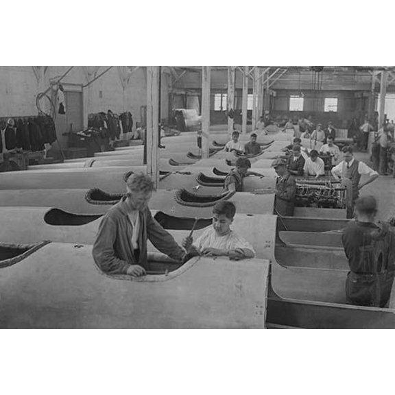 Plane Bodies Lined up at College Point Manufacturing Plant-Fine art canvas print (20" x 30")
