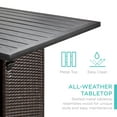 thumbnail image 4 of Best Choice Products 5-Piece Patio Wicker Bar Set w/ Built-In Bottle Opener, Hidden Storage Shelf, 4 Stools - Brown, 4 of 7