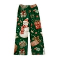 thumbnail image 4 of WTOBBY Women's Christmas Print Flannel Pajama Pants, Casual and Fashionable Sleepwear with Festive Patterns, Soft Fabric for Comfortable Home Use,Dark Green XL, 4 of 6