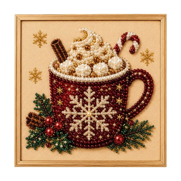 Christmas Pearl Diamond Art Painting Kit, Christmas Pearl Art Craft for Adults, DIY Bead Leisure Craft For Beginners, DIY Bead Art Wall Decor, Home Indoor Decorations, Seasonal Party Gift