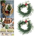 thumbnail image 3 of 10 Pieces Christmas Napkin Rings Holder Pine Cones Poinsettia Santa Hat Napkin Rings Decor for Christmas Thanksgiving Birthday Party Supplies (Wreath Style), 3 of 6