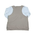 thumbnail image 2 of U Go Girl - Big Girls' Cotton Long Sleeve Layered Top 10833-14/16 (beige/white), 2 of 3