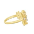 thumbnail image 3 of 1/20 CT Round Cut Natural White Diamond Marijuana Leaf Adjustable Toe Ring In 14K Yellow Gold Plated 925 Sterling Silver (Color: I-J, Clarity: I2-I3, 0.05 Cttw) -6, 3 of 7