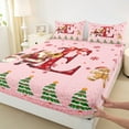 thumbnail image 3 of Manfei Cartoon Initial E Letter Twin Sheet Sets, Kawaii Santa Claus Twin Fitted Sheet, Dreamy Christmas Snowman Flat Sheet, Ultra Soft Home Decor, 3 Pieces, 3 of 7