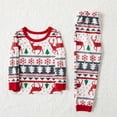 thumbnail image 4 of Pijamas familiares a juego con estampado de copos de nieve en rojo, de manga larga (resistentes al fuego), 4 of 5