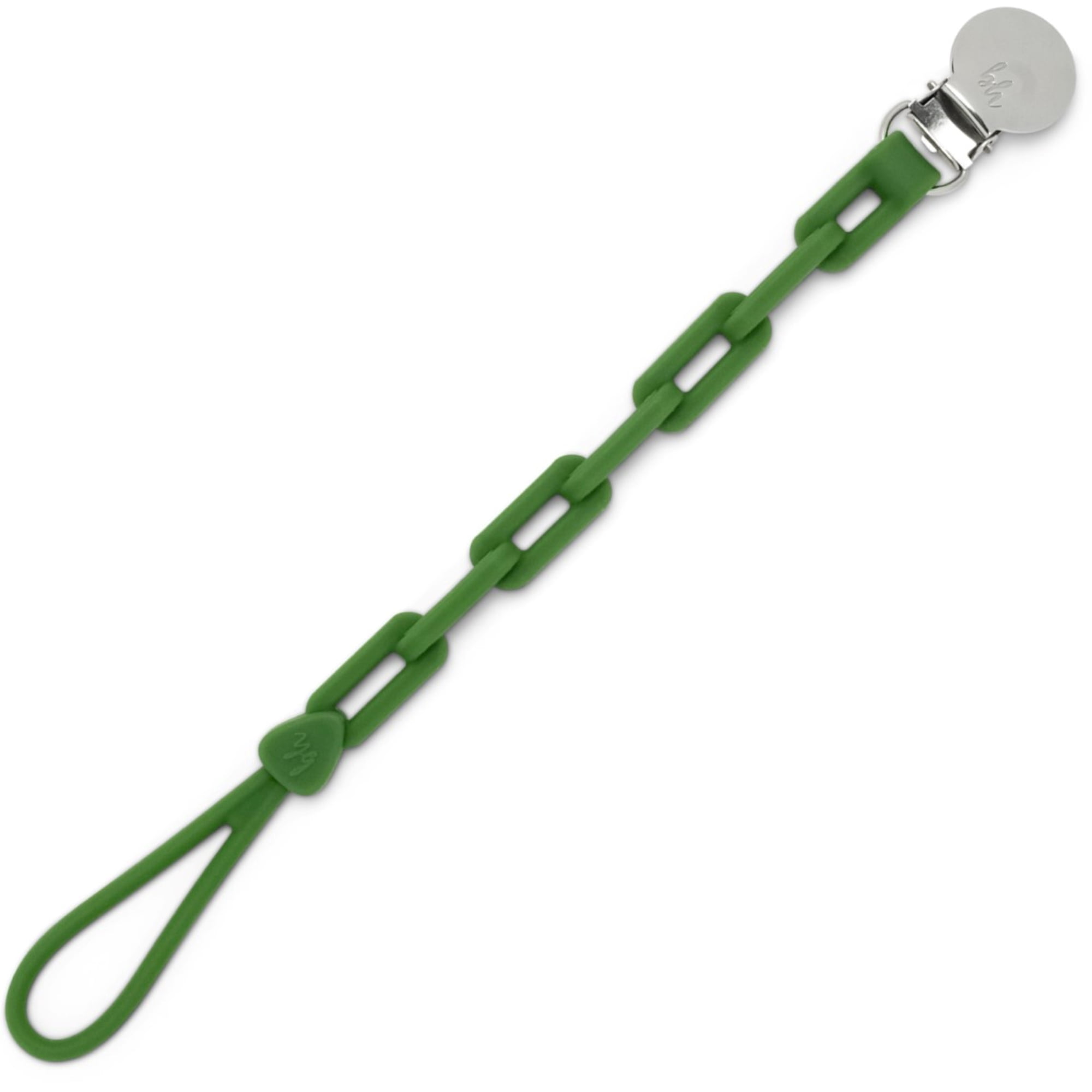 BooginHead Silicone Universal Pacifier Clip for Infants and Toddler Boys and Girls, Green Chain