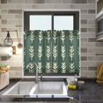 thumbnail image 4 of Yayeee Kitchen Curtains Tier Pair Light Filtering 27"x36" Rod Pocket Short Cafe Window Panel, Dark Green Leaves, 4 of 7