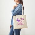 thumbnail image 3 of CafePress - 70 & Fabulous (Plumb) Tote Bag - Unisex Canvas Tote Bag, Beige, 1-Piece, 3 of 6