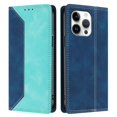 thumbnail image 2 of Leather For Apple iPhone 13 Pro 6.1-inch Case , RFID Blocking,Flip Color blocking Wallet Leather Case With Card Holder Magnetic Closure Shockproof Kickstand Protective Phone Cases Cover,Light green, 2 of 9