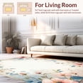 thumbnail image 2 of ODIKA 6'x9' Machine Washable Non-Slip Area Rug, Small Entry Delicate Floral High Traffic Rug, Ivory, 132714, 2 of 7