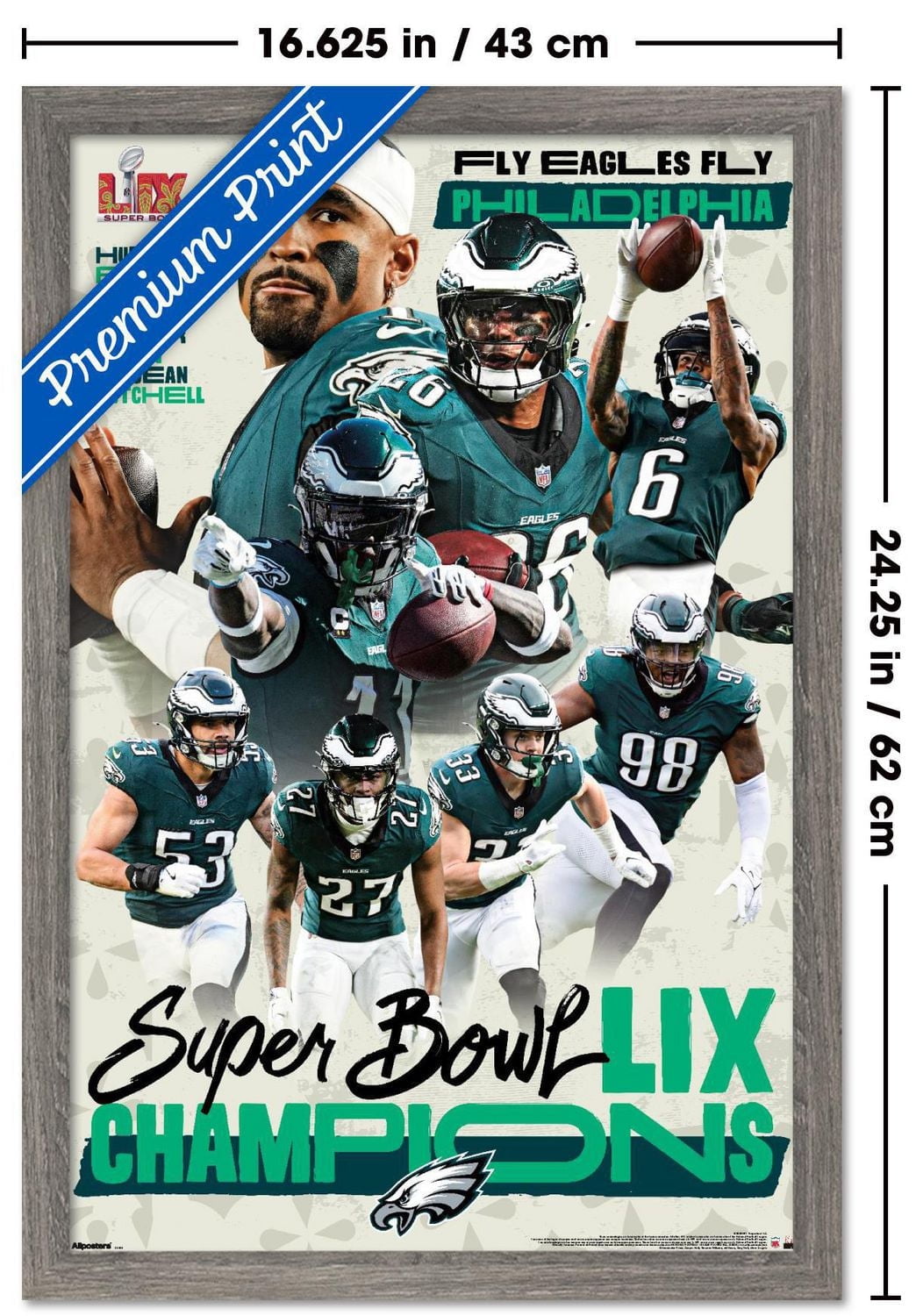 NFL Philadelphia Eagles - Super Bowl LIX Champions Wall Poster