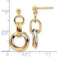 thumbnail image 3 of Finest Gold 14K Two-Tone Polished Intertwined Circles Post Dangle Earrings, 3 of 3
