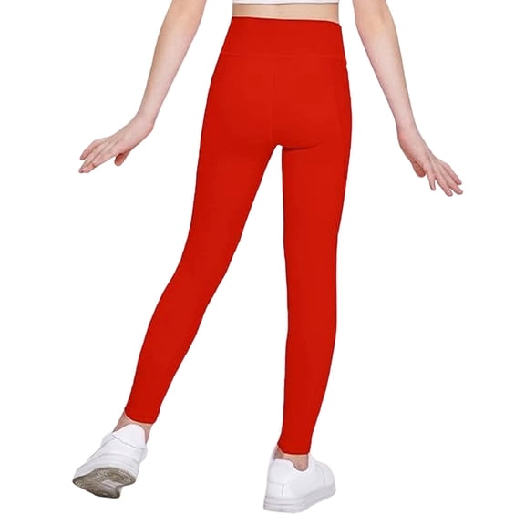 Resicozy Girls Athletic Leggings with Pockets High Waisted Yoga Pants for Kids Dance Running Workout Tights 3-12 Years 160