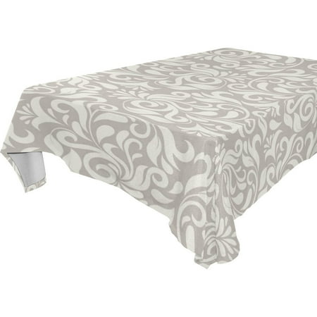 

POPCreation Light Brown Tablecloths Floral Table Top Decoration 60x84 inches