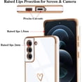 thumbnail image 3 of Compatible with Samsung Galaxy S22 Plus 6.6" 2022 Cute Case Thin for Women Girls,Soft TPU Plating Bumper Love Heart Case Anti-Scratch Shockproof Raised Reinforced Corners Case(Elegant White), 3 of 14