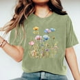 thumbnail image 2 of Hyknon Graphic Tees for Women 2025 Fashion Floral Printed Short Sleeve Round Neck T-shirt Mother's Day Gifts Casual Loose Fit Versatile Summer Tops, 2 of 7