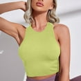 thumbnail image 7 of XFLWAM Womens Crew Neck Crop Tops Basic Sleeveless Tank Top Solid Rib-Knit Cami Yoga Crop Tanks Yellow M, 7 of 7