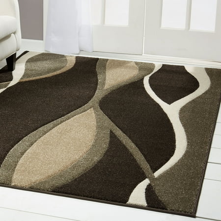 brown area rug dark carpet swirls modern contemporary carved hand lines abstract dialog displays option button additional opens zoom walmart