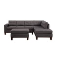 thumbnail image 3 of Hilo Fabric Reversible Sectional Sofa with Storage Ottoman - Dark Gray, 3 of 5