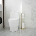thumbnail image 5 of Round Freestanding Toilet Paper Holder with Top Storage Shelf in Brushed Gold, 5 of 14