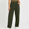 thumbnail image 2 of Diufon Corduroy Pants Women Elastic High Waist Straight Leg Pant Baggy Fall Winter Warm Trousers with Pockets, 2 of 8