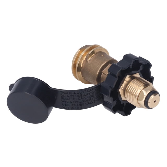 Adaptador De Recarga De Propano, Adaptador Para Tanque De Gas, Baja Permeabilidad Magnética, Buen Sellado, Resistente A La Corrosión Con Mango Negro Para Parrilla De Barbacoa