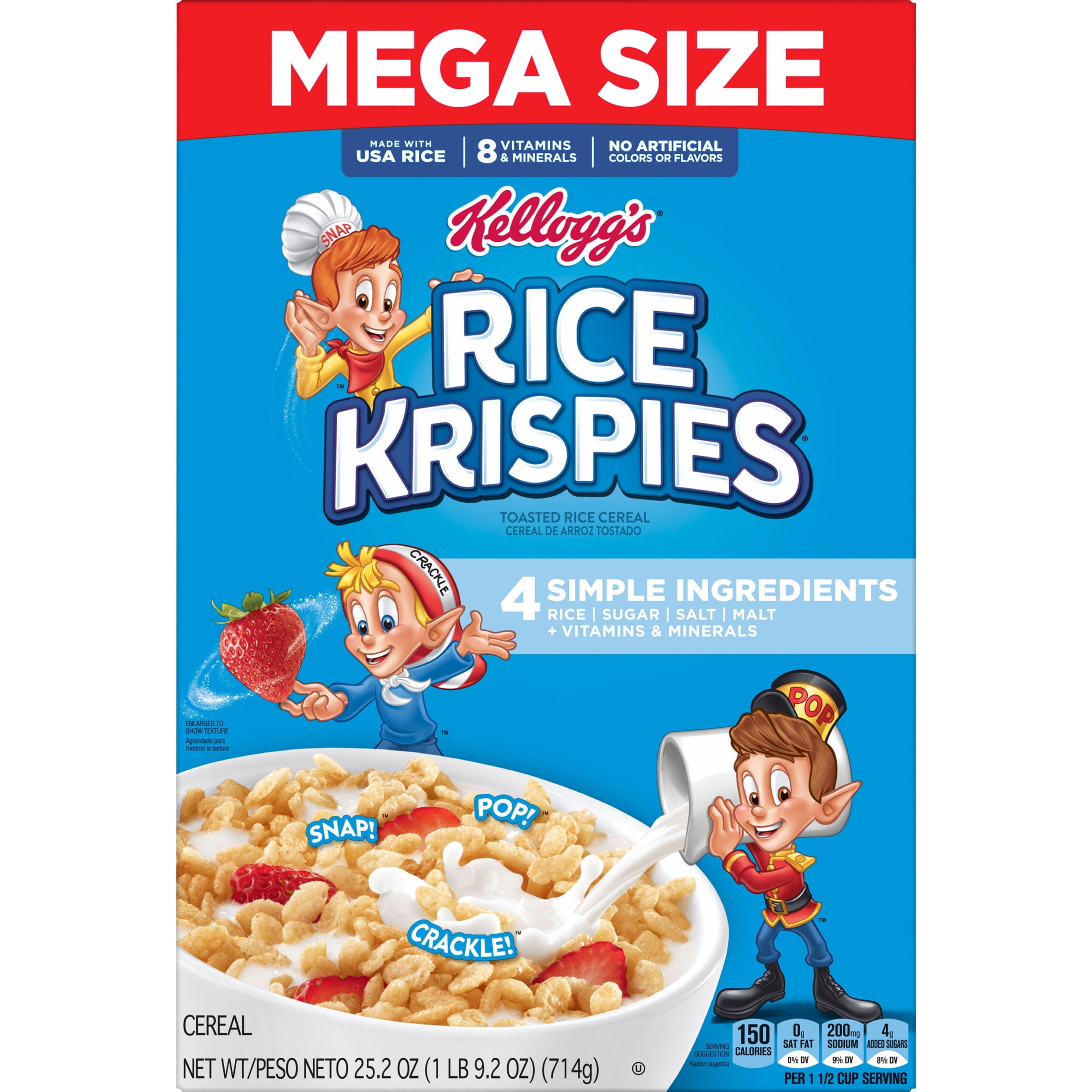 ケロッグKellogg's Rice Krispiesヒンジボックス Kellogg's Crispy Rice Krispies Original Breakfast Cereal
