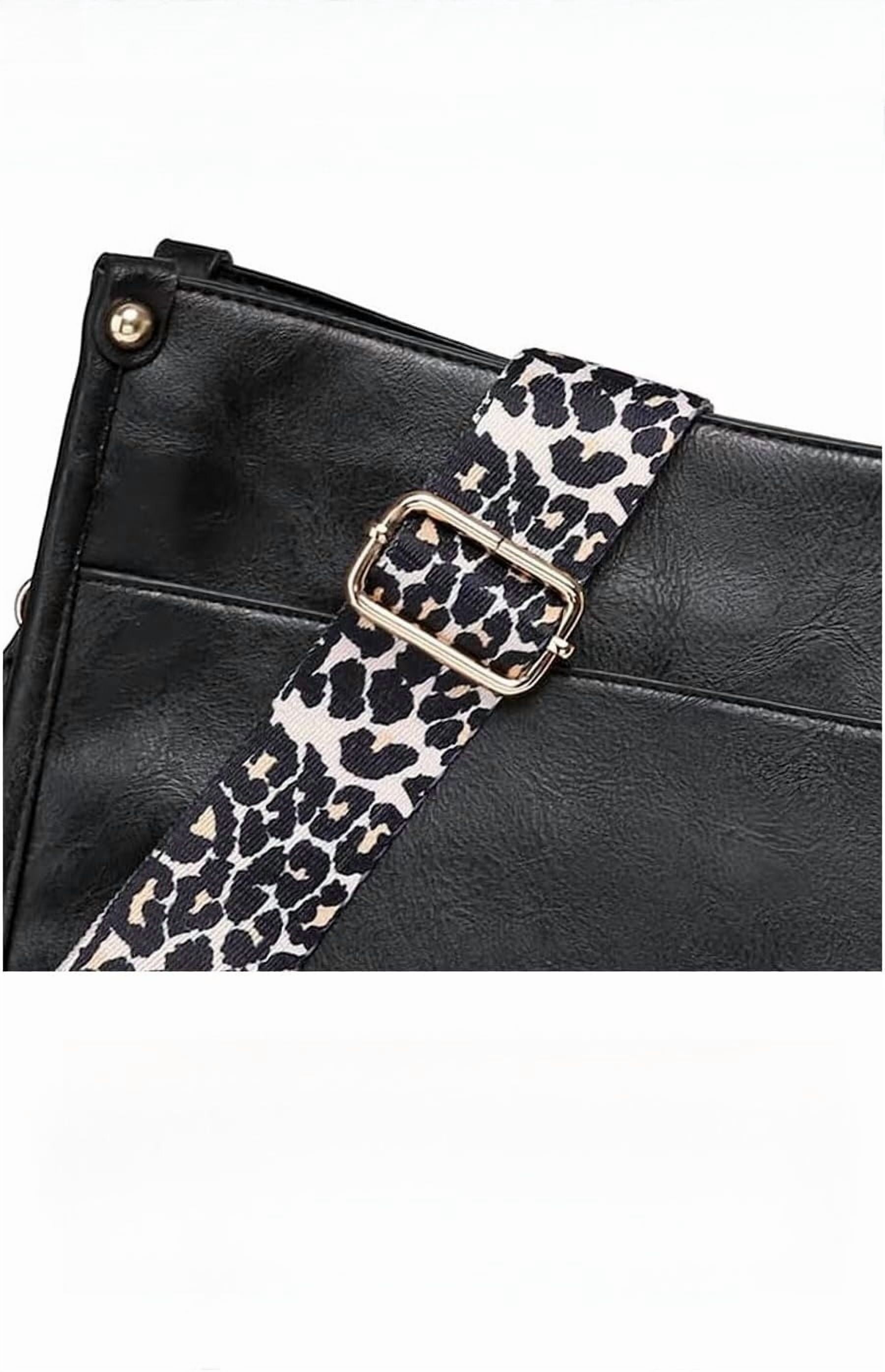 Kwuty Vegan Leather Crossbody Bags for Women, Crossbody Purse with Guitar Strap Zipped Pockets Handbag Shoulder Bag