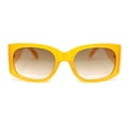 thumbnail image 2 of Womens Thick Temple Mod Fashion Rectangle Plastic Chic Sunglasses Yellow - Brown, 2 of 4