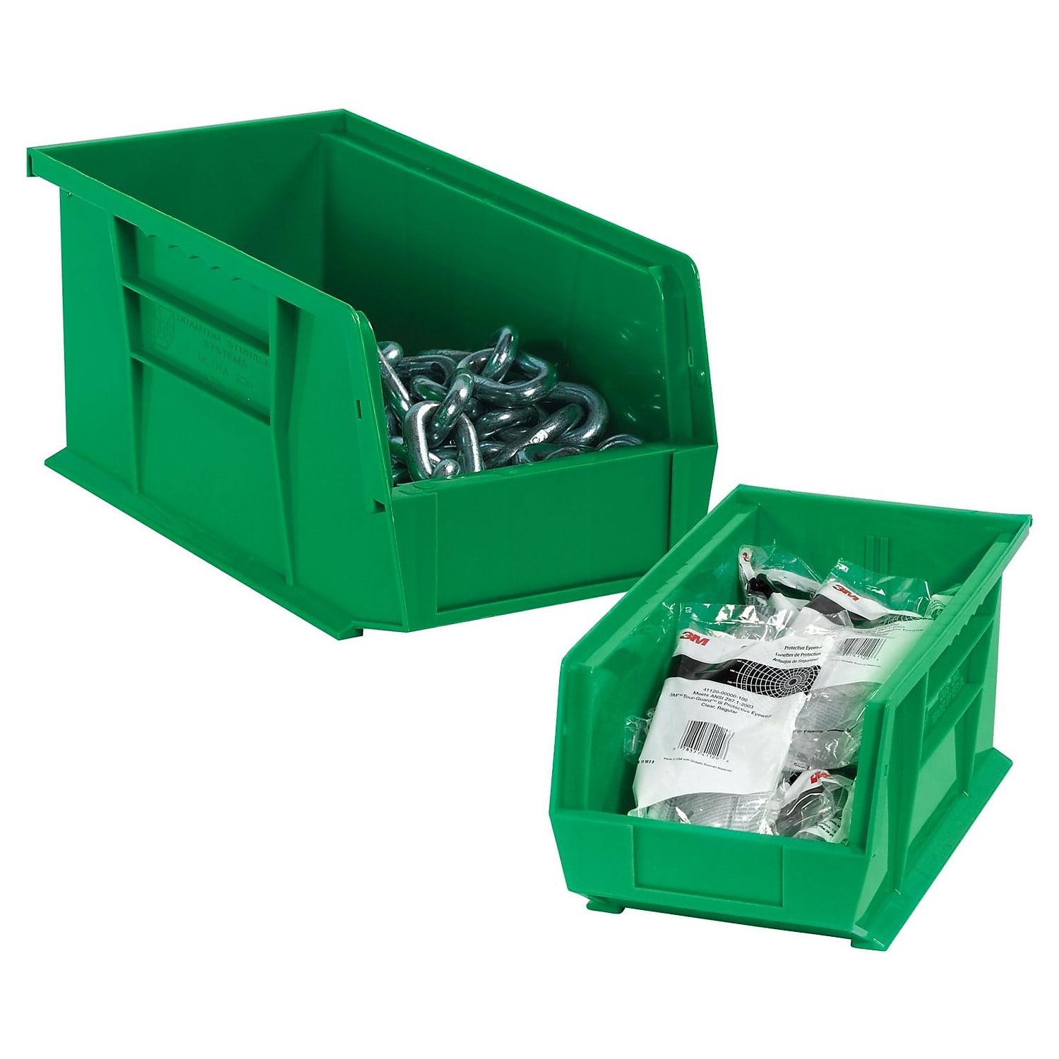 5 3/8 x 4 1/8 x 3 Aviditi Plastic Stack & Hang Bin Boxes BINP0543R Pack of 24 