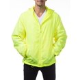 thumbnail image 2 of Pro Club Men's Fleece Lined Windbreaker Jacket, Large, Safety Green, 2 of 4